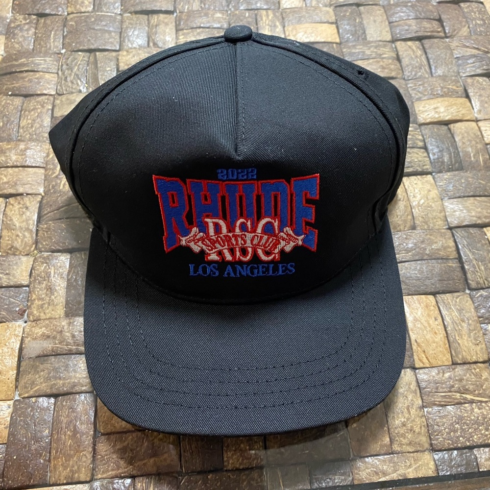 Rhude  Los Angeles Logo Embroidered Varsity Hat Black